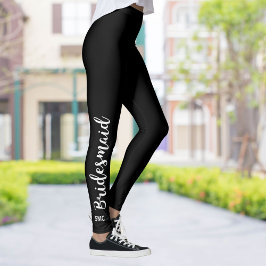 Monograma de Leggings da Bridesmaid Personalizada