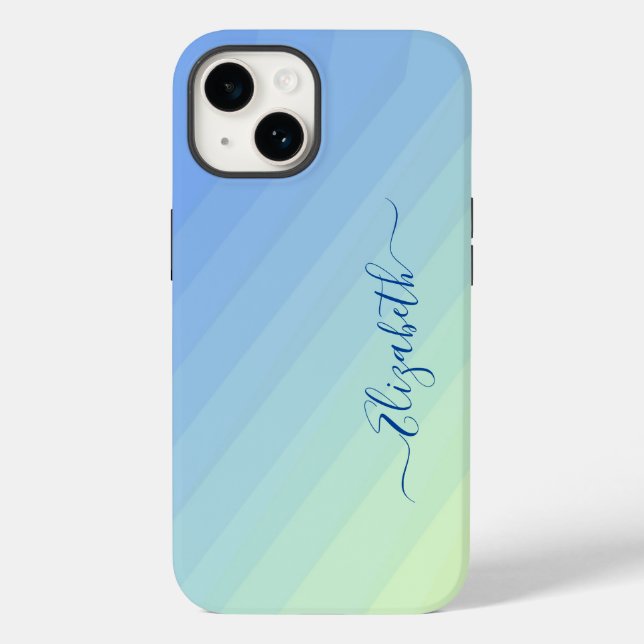 Monograma de Letra com Gradiente Azul e Amarelo (Verso)