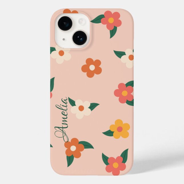 Monograma de Linha Retro Moderno Elegante (Verso)