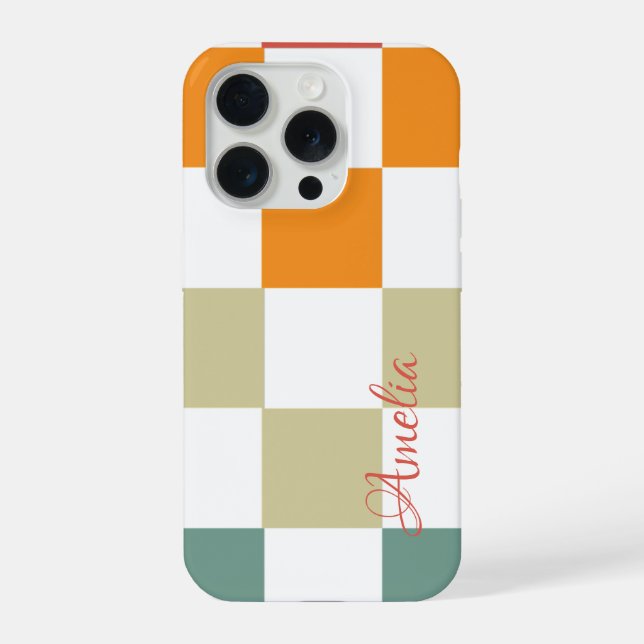 Monograma de Linha Retro Moderno Elegante (Verso)