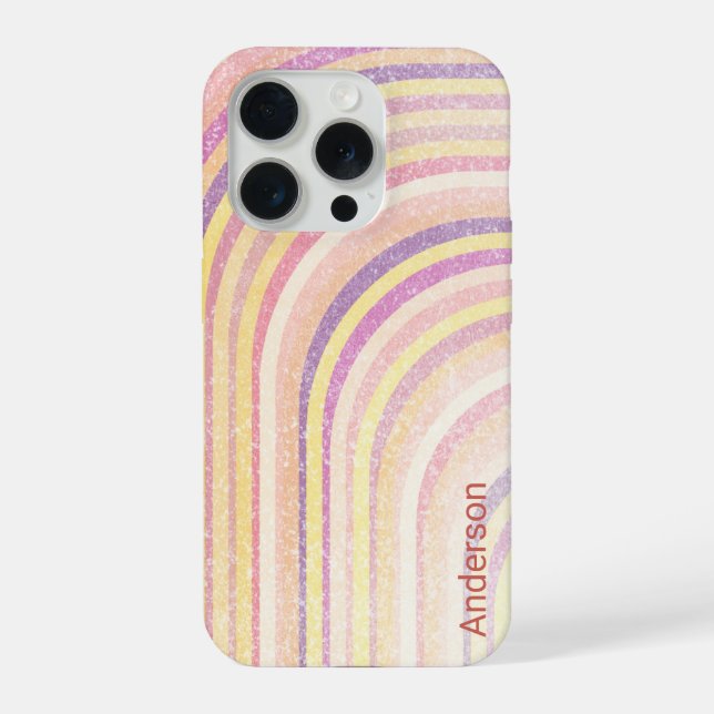 Monograma de Linha Retro Moderno Elegante (Verso)