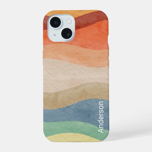 Monograma de Linha Retro Moderno Elegante (Verso)