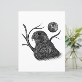 Monograma de lua cheia de falcão