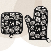 Monograma de Margarida Preto e Branco Groovy Minim