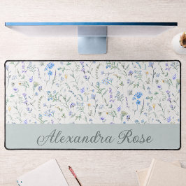Monograma de Nome de Flor Silvestre Aquarela Roxo 