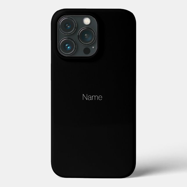 Monograma de nome personalizado branco preto mínim (Verso)