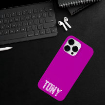 Monograma de nome personalizado magenta sólido