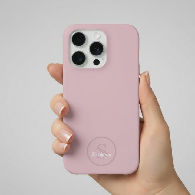 Monograma de Nome Personalizado Rosa Desbotado (Criador carregado)