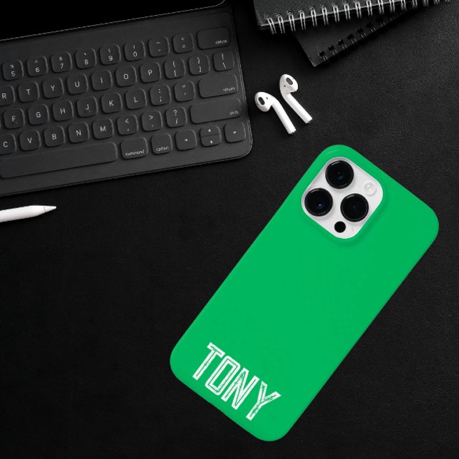 Monograma de Nome Personalizado Verde da Apple Sól (Criador carregado)