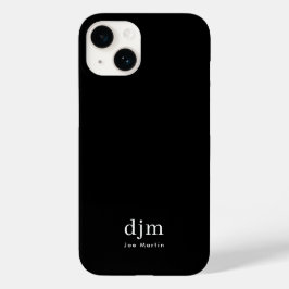 Monograma de Nome Preto e Branco Minimalista Moder