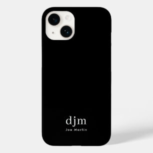 Monograma de Nome Preto e Branco Minimalista Moder