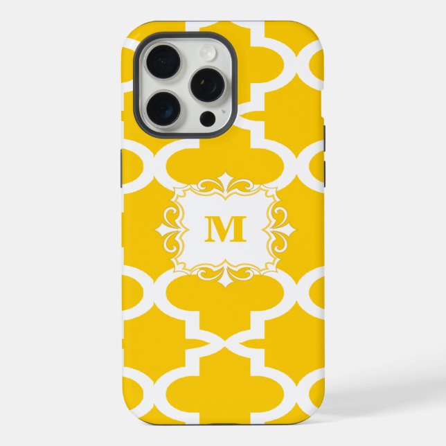 Monograma de padrão amarelo simples (Verso)
