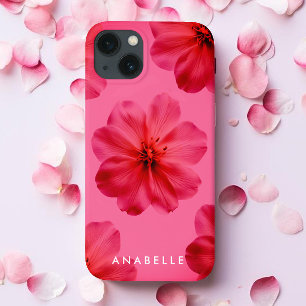 Monograma de Padrão Botânico Floral Rosa