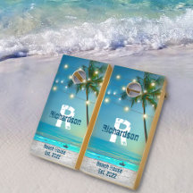 Monograma de Praia Tropical Palm Trepas Luzes de C