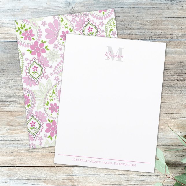 Monograma de pré-disquete de Na moda de Paisley Ro (Criador carregado)