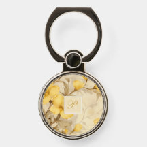 Monograma de Primrose Floral Amarela Elegante