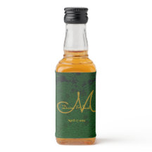 Monograma de Recepção de casamento Dourada verde H