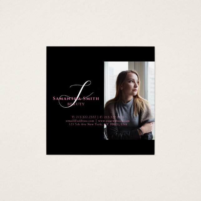 Monograma de Script de Fotografias Rosa e Retroati (Frente)