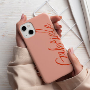 Monograma de Script de Salmão de Na moda Moderno