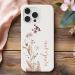 Monograma de Script Elegante Boho Wildflower<br><div class="desc">Monograma Monograma Boho capas de iphone de flor selvagem Elegante</div>