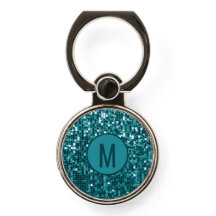Monograma De Sequência Azul De Teal Estipulado