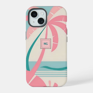 Monograma de teia rosa-rosa Elegante Minimalista