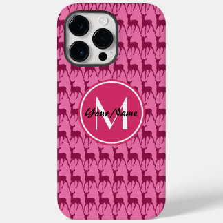 Monograma de veado Rosa Quente, Nome Personalizado