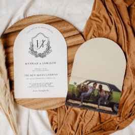 Monograma de Vintage | Convite para Casamento Flor