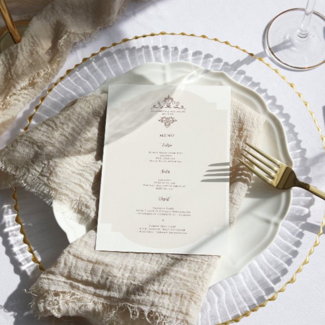 Monograma de Vintage | Menu Casamento (Criador carregado)