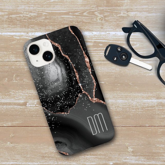 Monograma do Abstrato Sparkle rosa Dourado (Criador carregado)