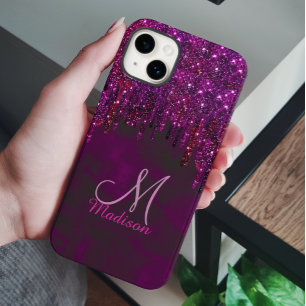 Monograma do brilho vermelho-rosado branco do Unic