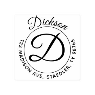 Monograma do Carimbo do Endereço Redondo do Sobren