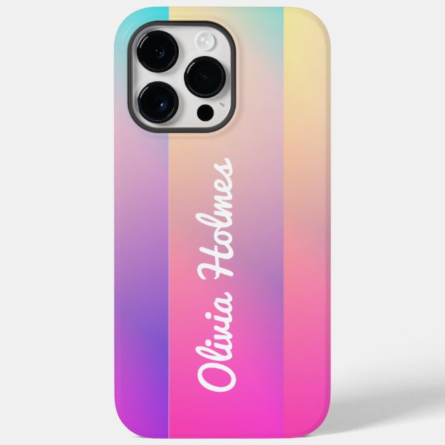 Monograma do Nome do Bloco de Cor do Gradiente Ros (Verso)