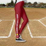 Monograma do Nome do Jogador de Leggings Softball<br><div class="desc">Leggings personalizadas incríveis para você ou para toda a sua equipe de softball. O nome da sua equipe subiu as pernas e o seu monograma, nome ou número está posicionado logo acima do tornozelo. Você também pode alterar a cor de fundo para corresponder ao uniforme/cores da sua equipe - basta...</div>