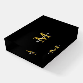 Monograma do Nome do Office Desk Dourado Profissio