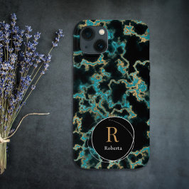 Monograma do nome personalizado do mármore preto m