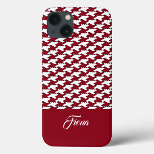Monograma do padrão de som vermelho e branco