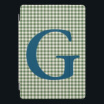 Monograma do Padrão de Xadrez Gingham Verde-Retro<br><div class="desc">Mala de Monograma do Padrão de Xadrez Gingham Verde-Brito</div>
