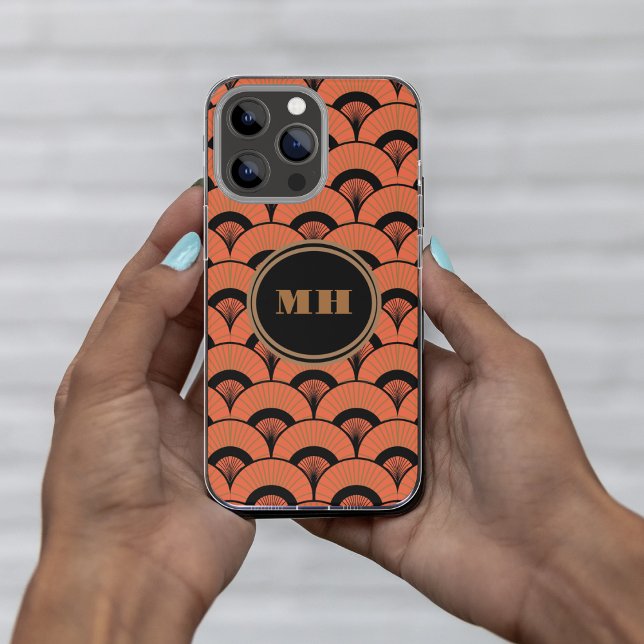 Monograma do padrão do ventilador com deco de arte (Criador carregado)