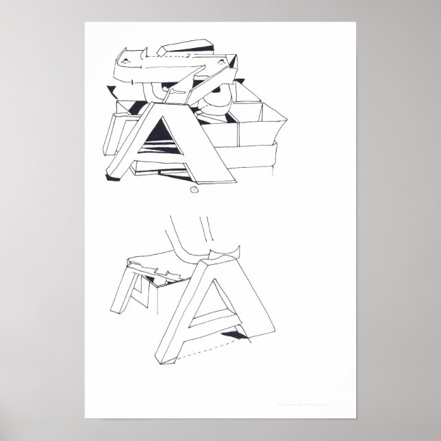 Monograma dos jogos do prédio Desenho 11 Poster (Frente)