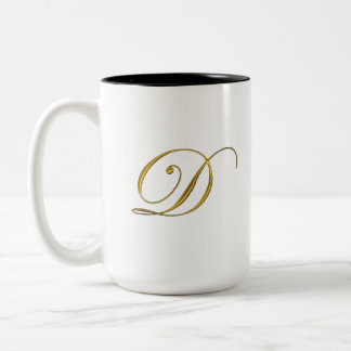 Monograma Dourado D Mugs e Canecas de cerveja