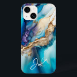 Monograma Dourado de Mármore Azul Moderno Personal<br><div class="desc">O moderno Monograma Dourado de Marble Monograma Personalizado apresenta seu monograma personalizado em uma tipografia elegante de escrita de caligrafia em um fundo azul e mármore de ouro moderno. Presente perfeito para ela no aniversário, mãe no Dia de as mães, irmã ou bestie no Natal e feriados. Elaborado por ©Evco...</div>