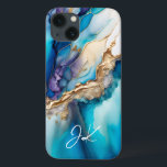 Monograma Dourado de Mármore Azul Moderno Personal<br><div class="desc">O moderno Monograma Dourado de Marble Monograma Personalizado apresenta seu monograma personalizado em uma tipografia elegante de escrita de caligrafia em um fundo azul e mármore de ouro moderno. Presente perfeito para ela no aniversário, mãe no Dia de as mães, irmã ou bestie no Natal e feriados. Elaborado por ©Evco...</div>