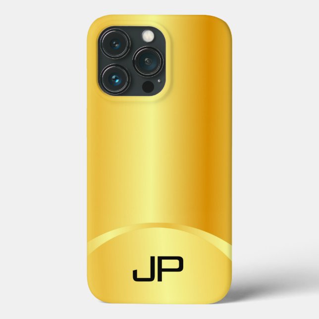 Monograma Dourado e Elegante Moderno Personalizado (Verso)