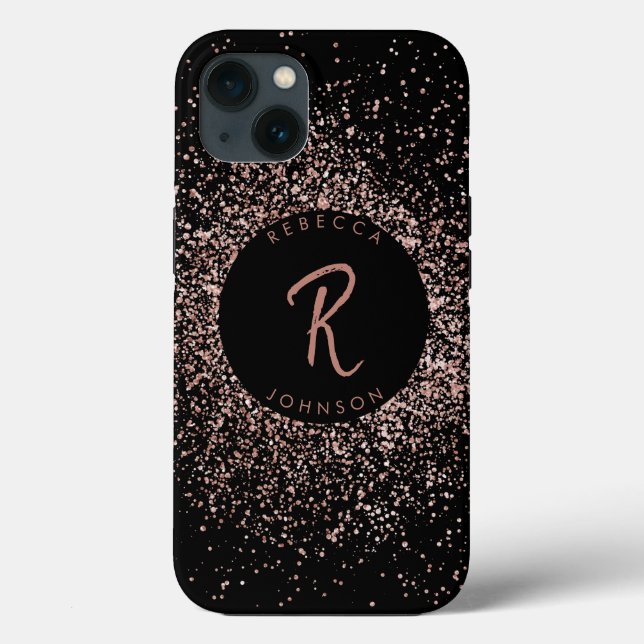 Monograma Dourado e Preto, cor-de-rosa (Verso)