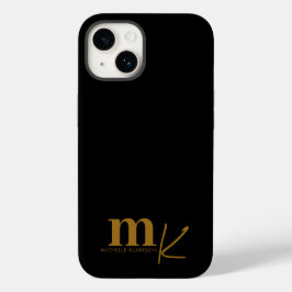Monograma Dourado Mínimo Moderno