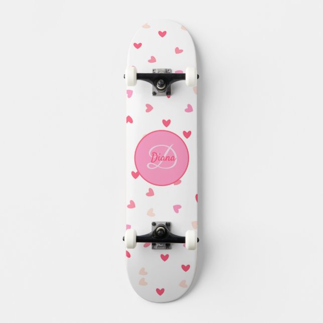 Monograma e nome do skate de Hearts Girl (Frente)