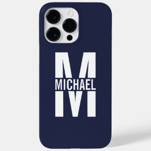 Monograma e Nome Personalizados Azul-marinho
