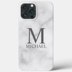 Monograma e Nome Personalizados do Marble Branco