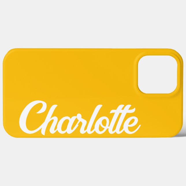 Monograma Elegante Clássico Personalizado Amarelo (Verso (horizontal))